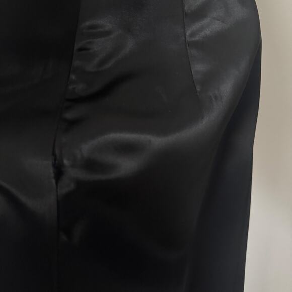 Jessica McClintock Gunne Sax Dress Junior 5 Black Satin Long Fitted Evening Prom - Picture 10 of 12